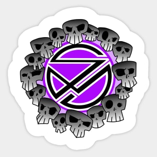 Sinister Motives skull purple Sticker